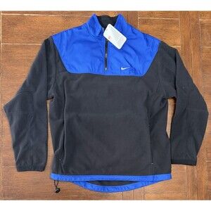 Vintage Men’s Size M Nike Silver Tag Blue And Black Fleece Jacket NWT Deadstock